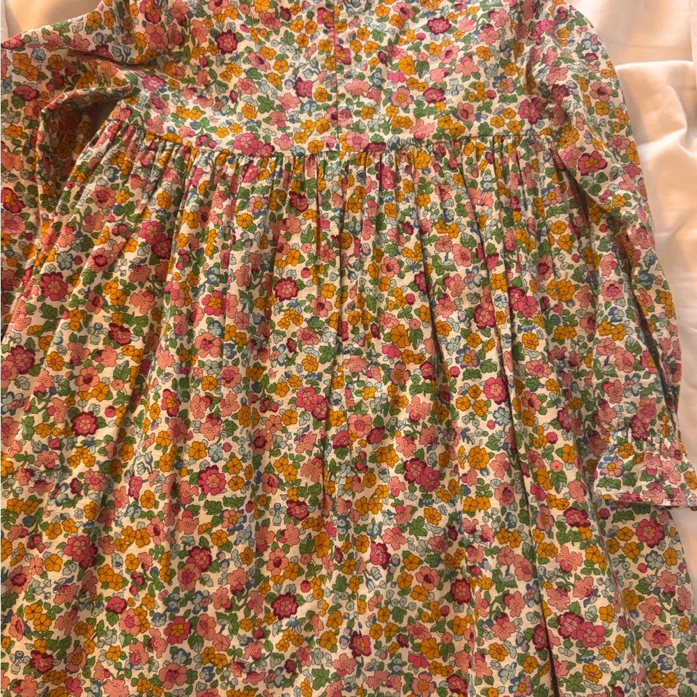 Mini Boden Floral Cotton Dress in Pink, Yellow, Green